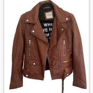 NEW Each X Other Paris Baya Black leather motorcycle belted jacket